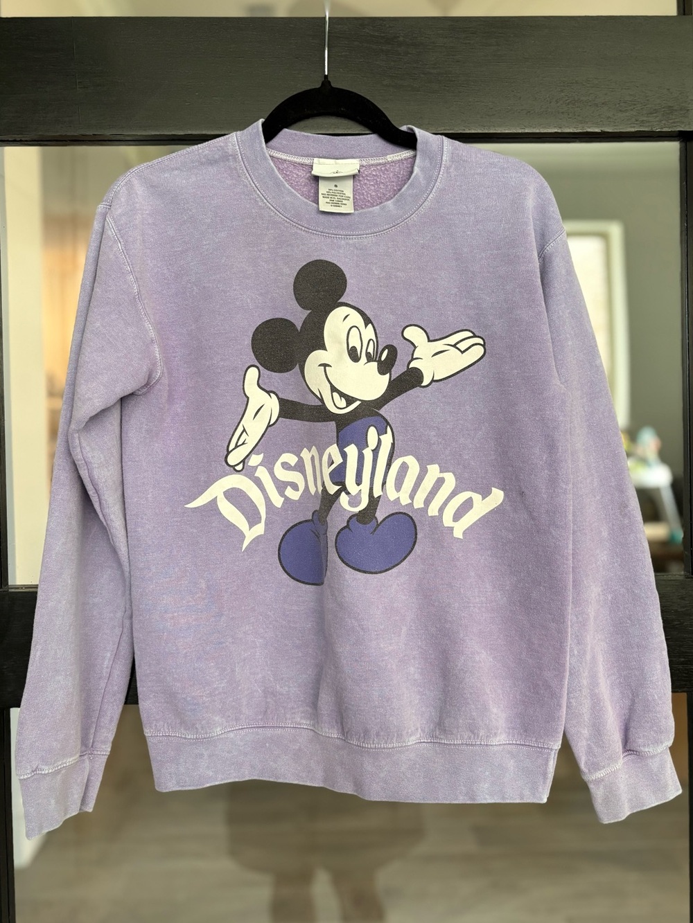 Disney Parks Disneyland Mickey Mouse Lavender Vintage Wash Crewneck Sweatshirt S